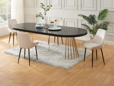 Ensemble table et chaises mdf noir