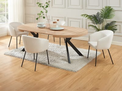 Ensemble table et chaises mdf naturel clair