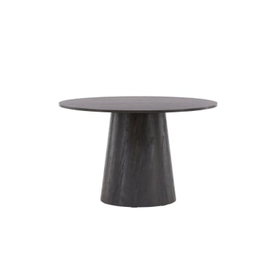 Table à manger 4 personnes ronde en bois - bois foncé