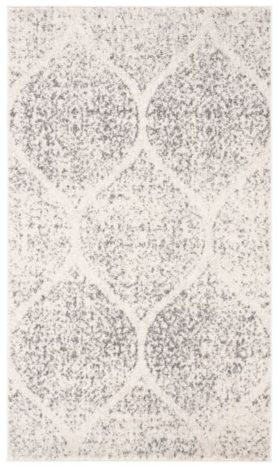 Tapis contemporain en polypropylène blanc/argent, 122 x 183 cm