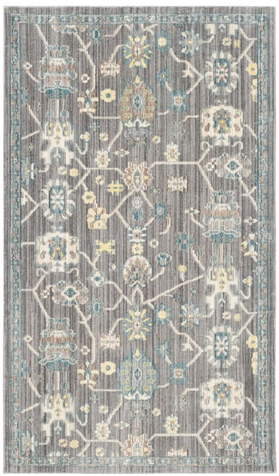Tapis artisanat inspiré en polyester violet, 122 x 183 cm