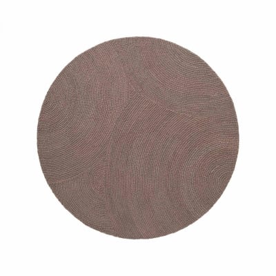 Tapis rond 120 x 120-rond cm, forme ronde, laine naturelle, motif rond