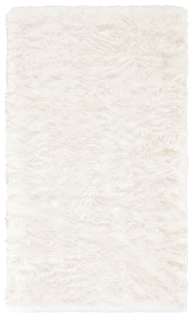 Tapis faux peau de mouton en acrylique japonais blanc, 122 x 183 cm