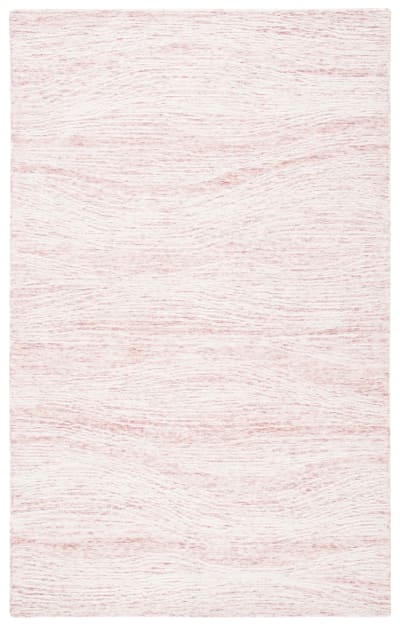 Tapis moderne contemporain en laine rose/blanc, 122 x 183 cm