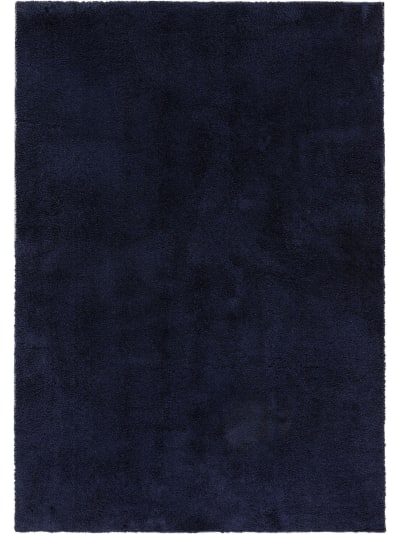 Tapis à poils longs bleu foncé 120x170