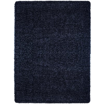 Shaggy - tapis uni à poils longs - bleu foncé 120 x 170 cm