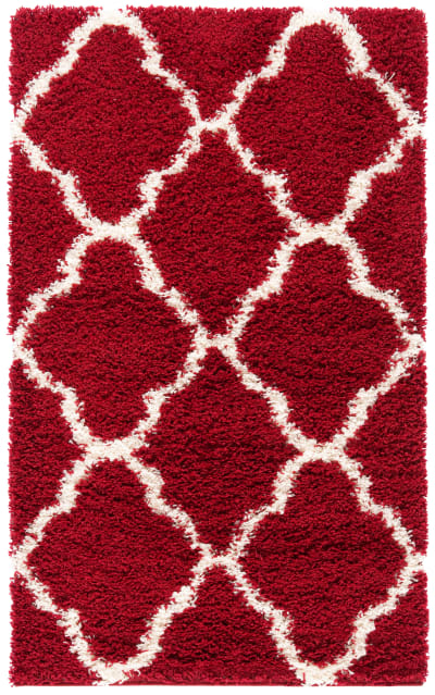 Tapis en polypropylène rouge/blanc, 122 x 183 cm