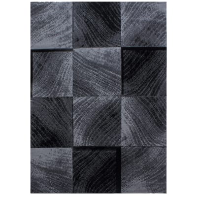 Tapis à motifs carreaux en damier noir 120x170cm