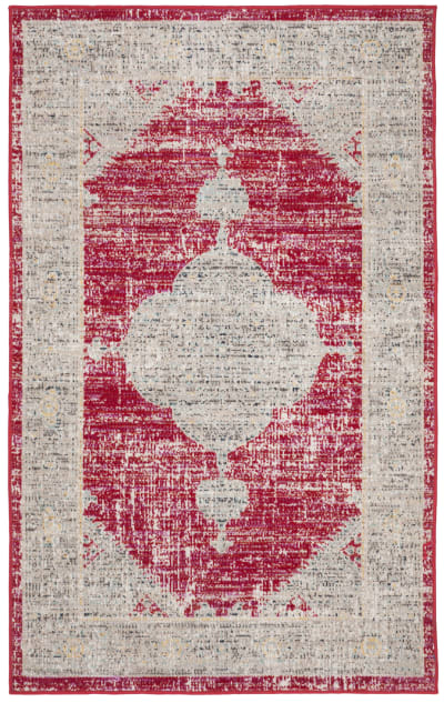 Tapis lumineux et moderne en polypropylène rose/gris, 122 x 183 cm