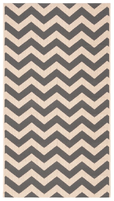 Tapis chevron en polypropylène gris/beige, 122 x 170 cm