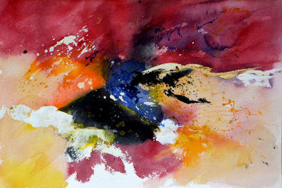 Tableau peint abstraite aquarelle Tableau plexiglas 120x80 cm