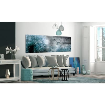 Tableau pissenlit bleu 120 x 40 cm