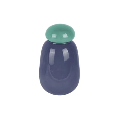 Vase verre bleu foncé 12.5x12.5x22cm
