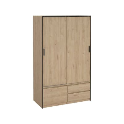 Grande garde-robe chêne brun bois noble
