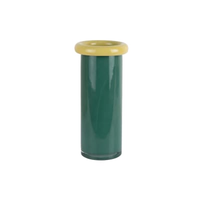 Vase verre vert 12.2x12.2x27.5cm