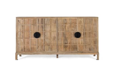 Buffet à quatre portes en bois de manguier massif 175 cm