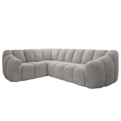 Système modulaire: canapé d'angle fixe, 6pl, angle gauche, gris clair