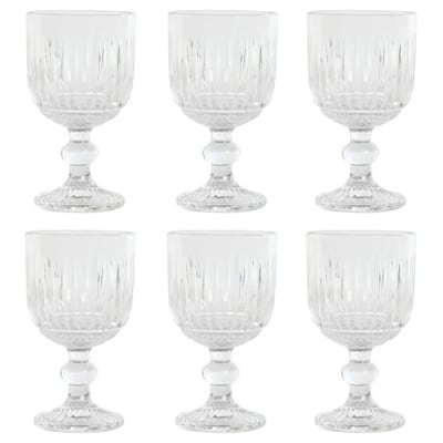 Set de 6 verres à vin sur pied en verre 26cl