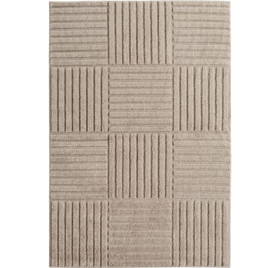 Tapis à motifs en relief damier beige 80x150cm