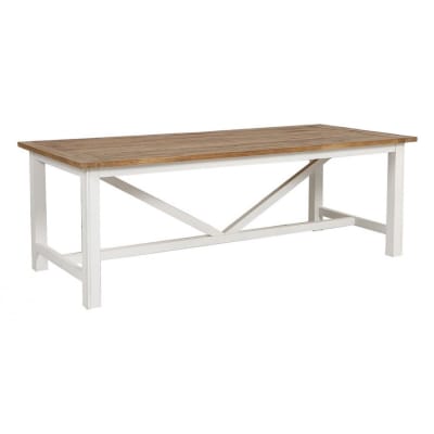 Table rectangulaire en bois blanc