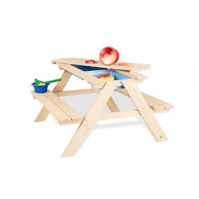Ensemble de table et banc en épicéa naturel pour enfants