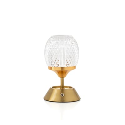 Lampe de table fer et laiton 10,5x10,5x18cm