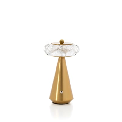 Lampe de table fer et laiton 13,5x13,5x24,5cm