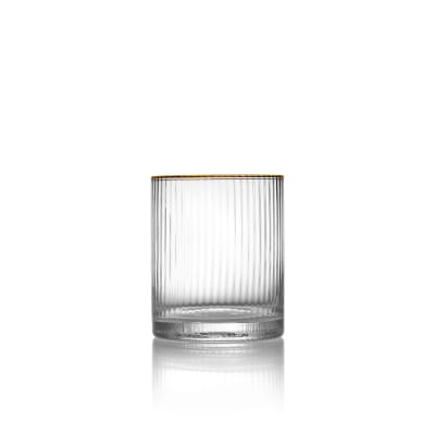 Verre bas en verre doré 8x8x10cm