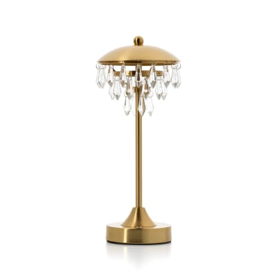 Lampe de table fer et laiton 14x14x33,5cm