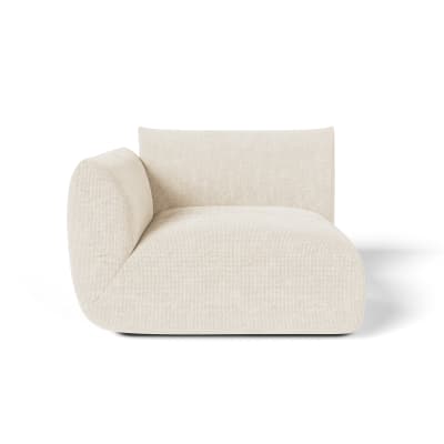 Module d'angle gauche velours chenillé en velours chenillé crème