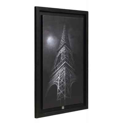 Toile monument monument tour eiffel en bois noir