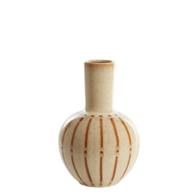 Vase céramique fine brun 28.5x28.5x42cm