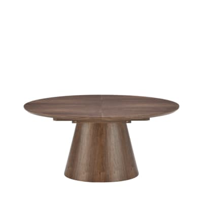 Table à manger extensible 6 à 8 personnes ovale en bois - bois foncé