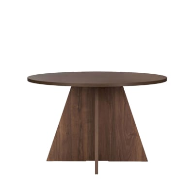 Table à manger 4 personnes ronde en bois - bois foncé