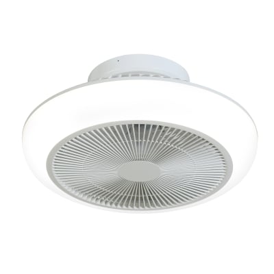 Ventilateur de plafond blanc avec lumière LED type plafonnier