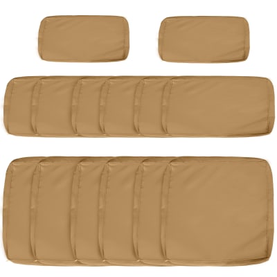 Housses de rechange coussins jardin 14 housses polyester marron