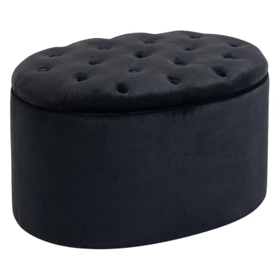 Banc de rangement rembourré espace de rangement noir