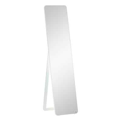 Miroir sur pied rectangulaire bois blanc