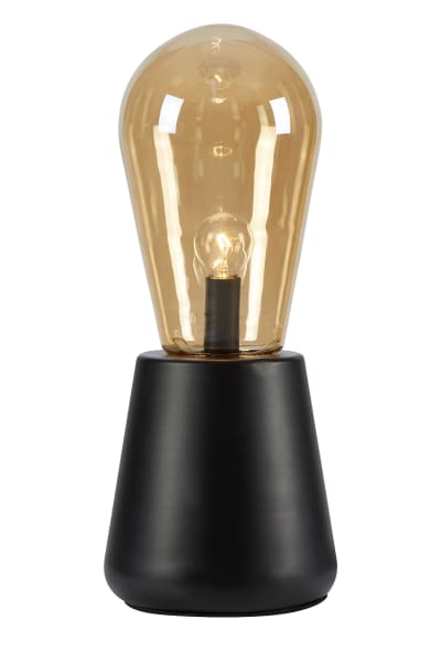 Lampe de table 1xE14 noire et ambre