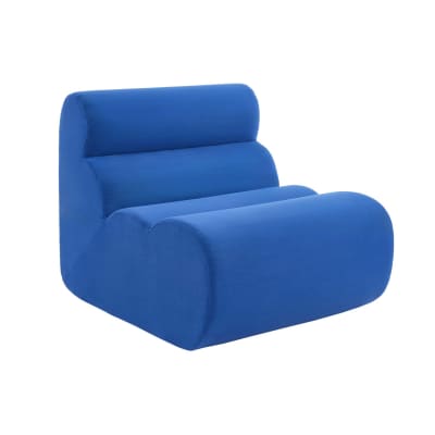 Chauffeuse tissu 1 place bleu électrique