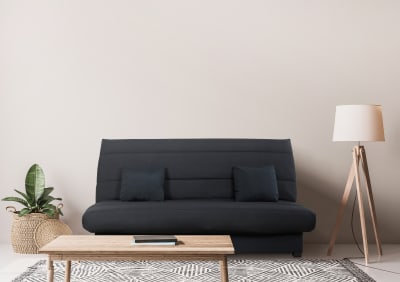 Banquette convertible clic clac 2 places rangement intégré pearl noir