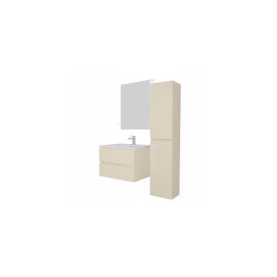 Ensemble meuble simple vasque  60 cm + robinet + miroir + colonne