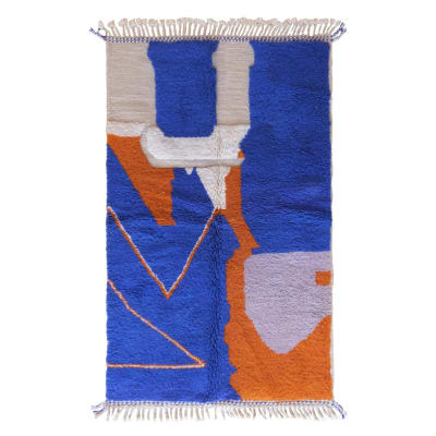 Tapis berbère original au style graphique en laine 155 x 248 cm