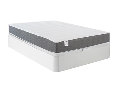 Matelas et sommier coffre mdf blanc 120 x 200