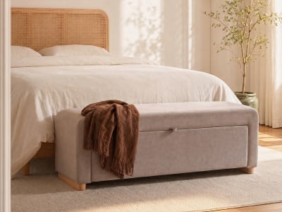 Banc velours taupe