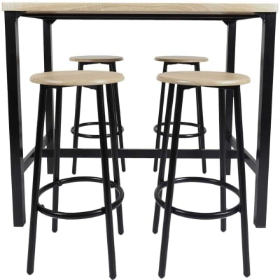 Ensemble table mange debout avec 4 tabourets loka