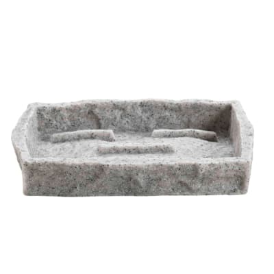 Porte-savon  - effet minéral salle bain résine gris 14 x 10