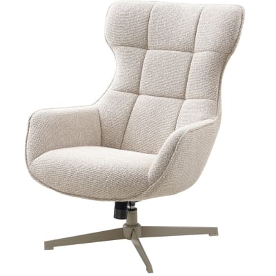 Fauteuil lounge pivotant en tissu beige