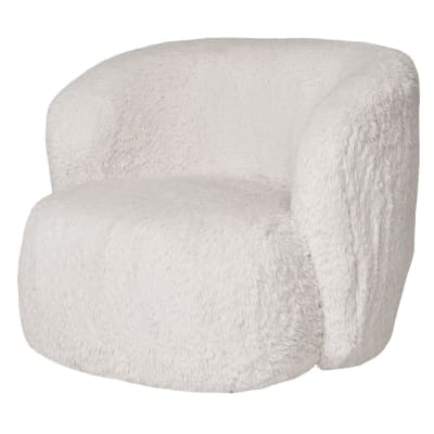 Fauteuil en fourrure artificielle écrue