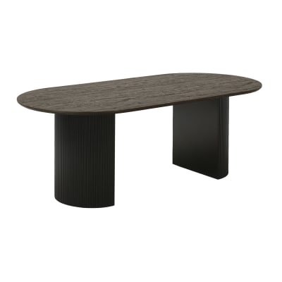 Table à manger 6/8 personnes 210 cm brun foncé